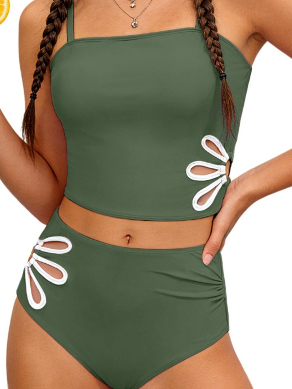 Boiltcat Girls Two-Piece Swimsuit Size 10-12 Green
